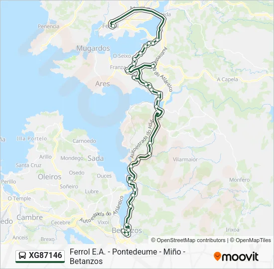 XG87146 bus Mapa de línia