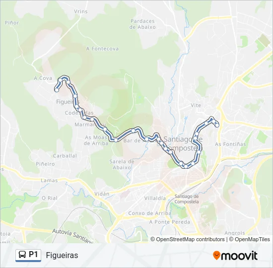 P1 Bus Line Map