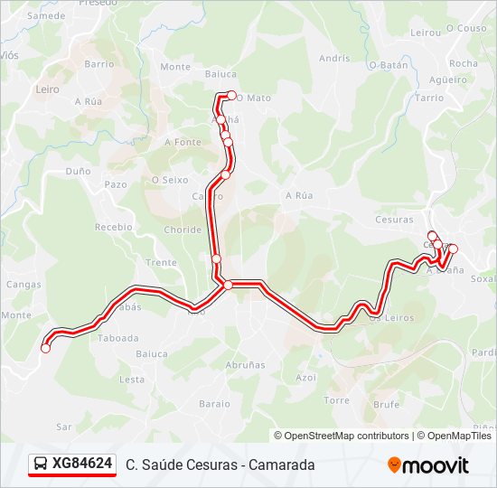 XG84624 bus Line Map