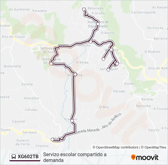 Mapa de XG602TB de autobús