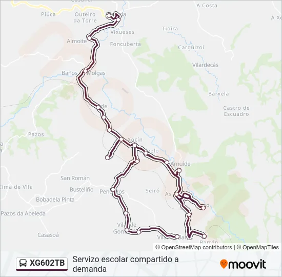 XG602TB bus Mapa de línia