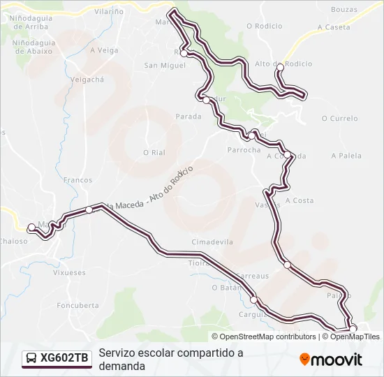 XG602TB Bus Line Map