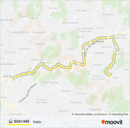 XG61440 bus Mapa de línia