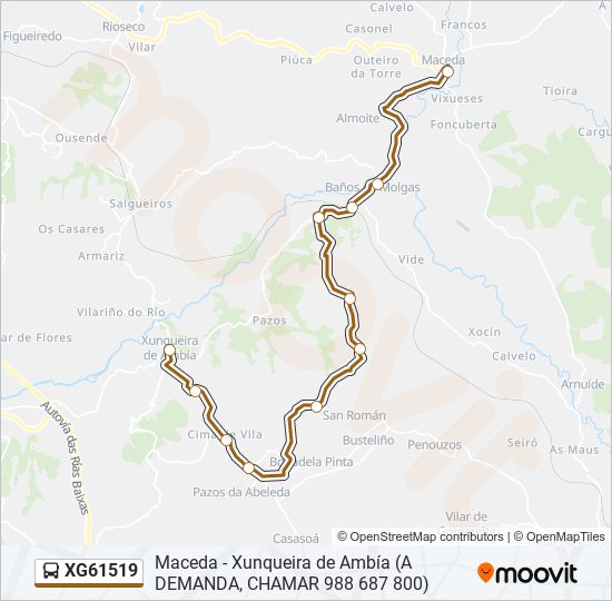 XG61519 bus Line Map