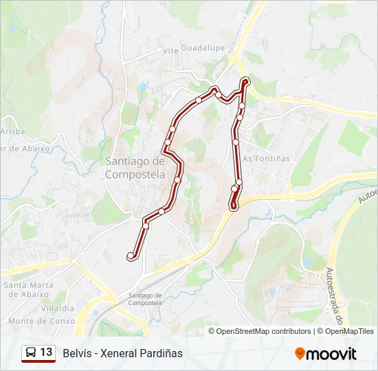 13 Bus Line Map