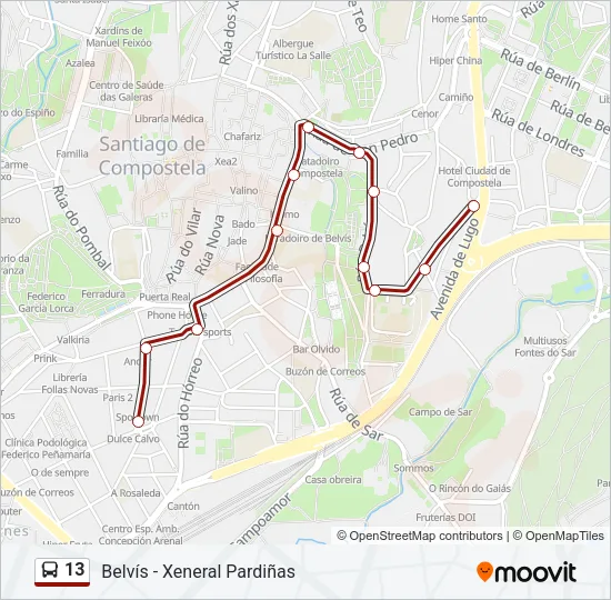 13 Bus Line Map