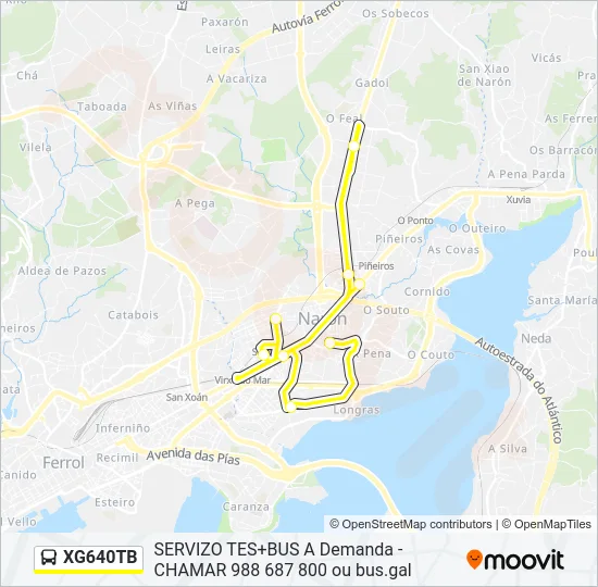 XG640TB Bus Line Map