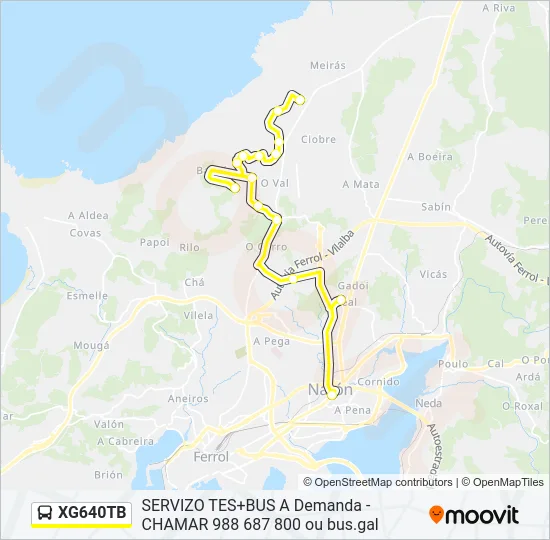 XG640TB Bus Line Map