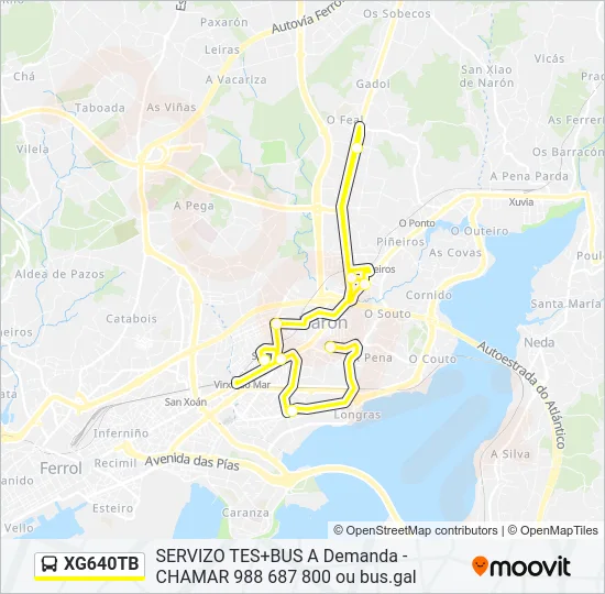 XG640TB Bus Line Map