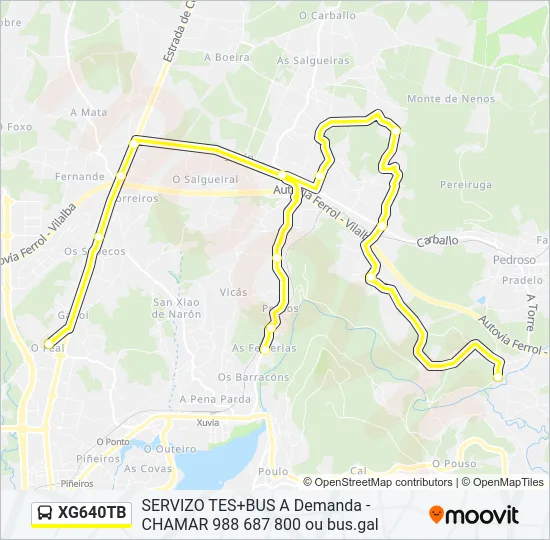 XG640TB Bus Line Map