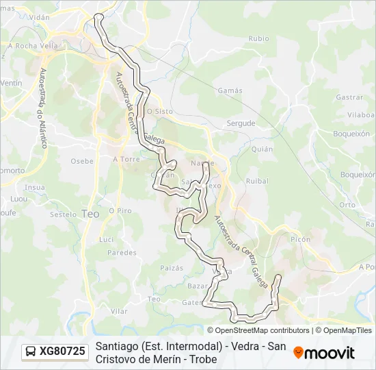 XG80725 Bus Line Map