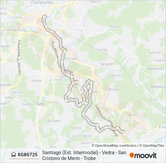 XG80725 Bus Line Map