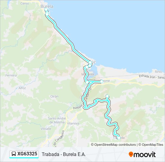 Mapa de XG63325 de autobús