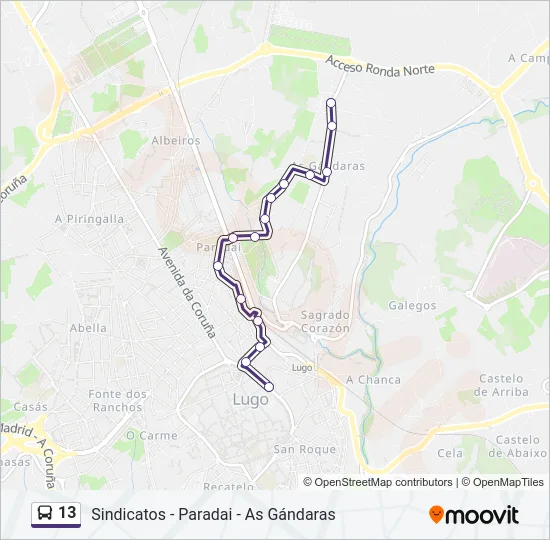 13 Bus Line Map