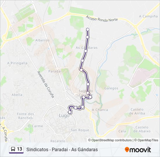 13 bus Line Map