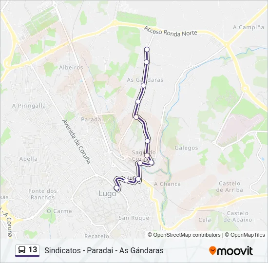13 Bus Line Map