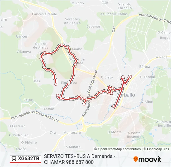 XG632TB Bus Line Map