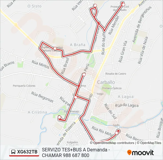 XG632TB Bus Line Map