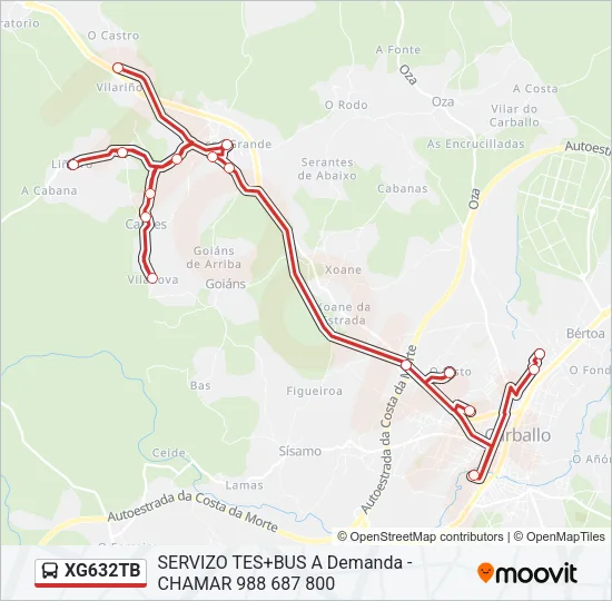 XG632TB Bus Line Map
