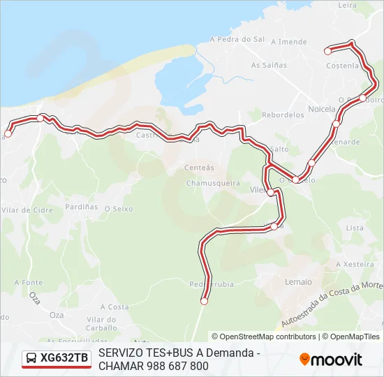 XG632TB Bus Line Map