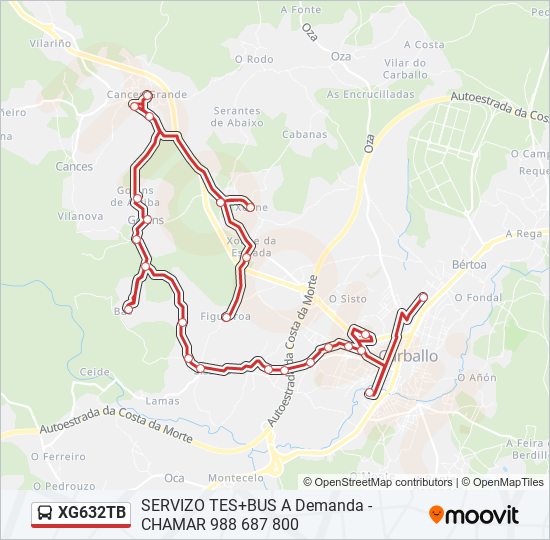 XG632TB bus Line Map