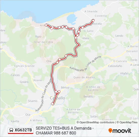 XG632TB Bus Line Map