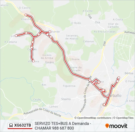 XG632TB Bus Line Map