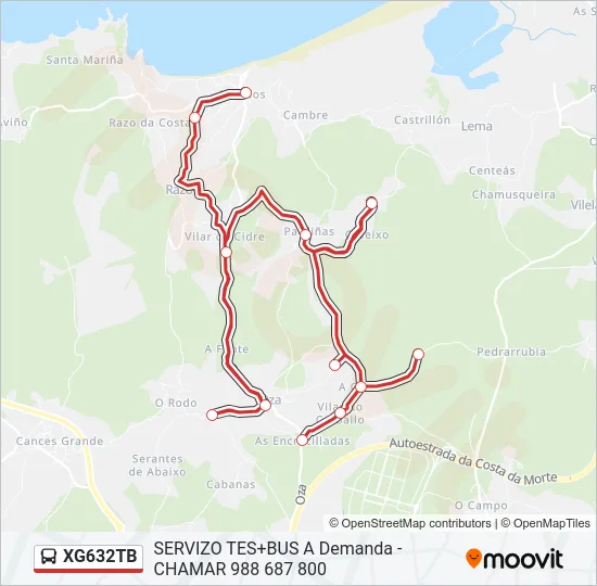 XG632TB Bus Line Map