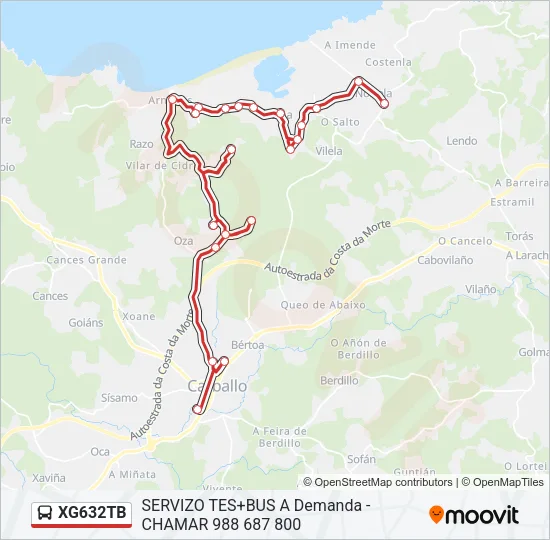 XG632TB Bus Line Map