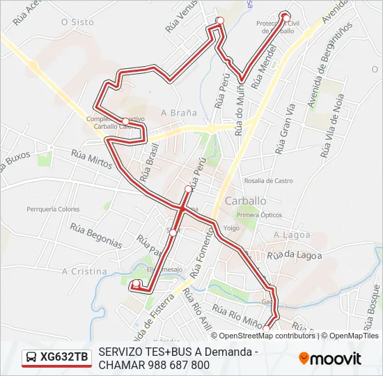 XG632TB Bus Line Map