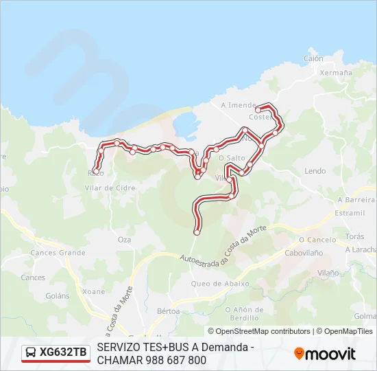 XG632TB Bus Line Map