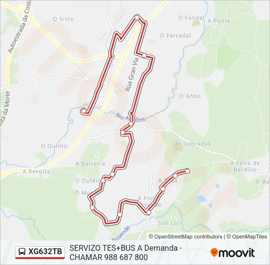 XG632TB Bus Line Map