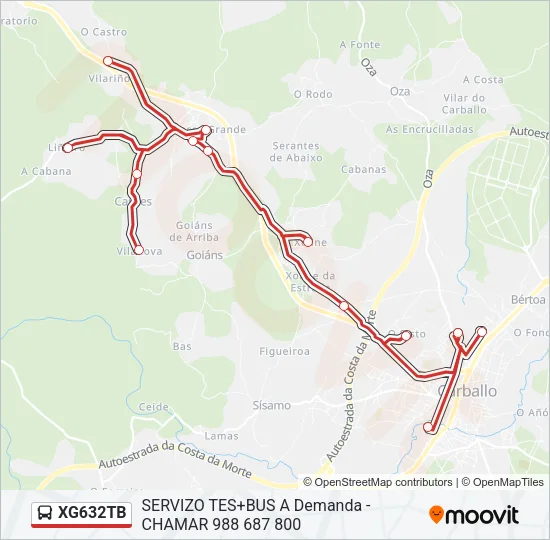 XG632TB Bus Line Map