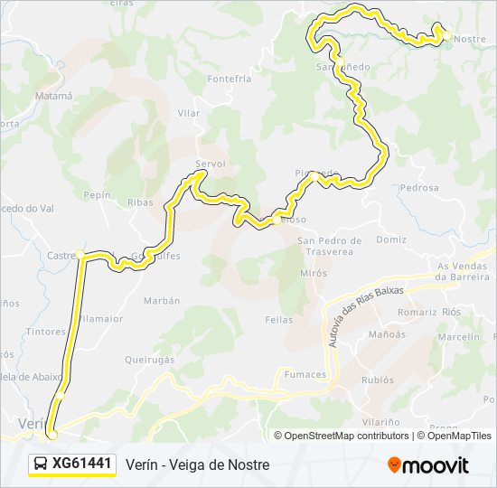 XG61441 bus Mapa de línia