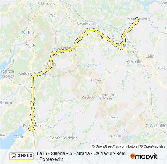 XG860 bus Line Map