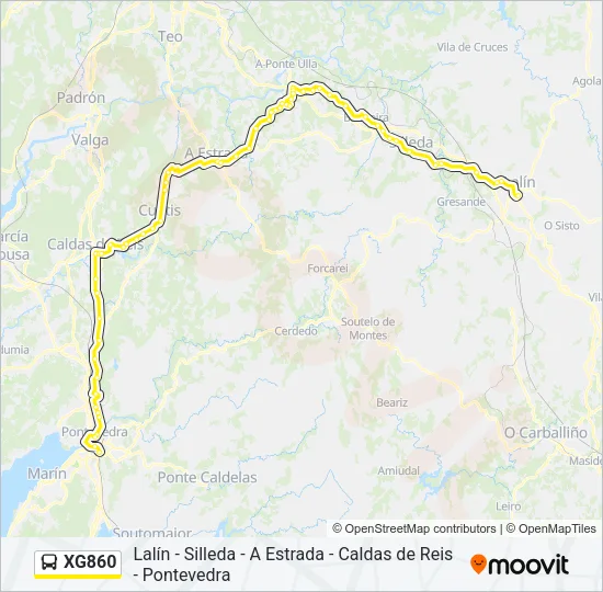 XG860 Bus Line Map