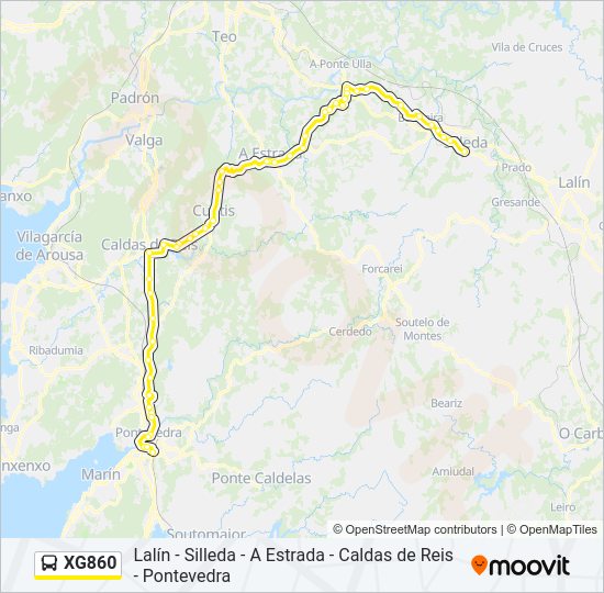 XG860 bus Mapa de línia