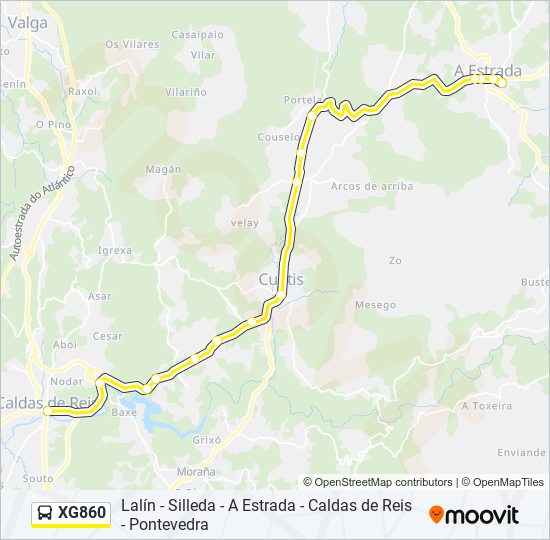 XG860 bus Mapa de línia