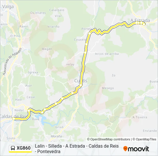 XG860 Bus Line Map
