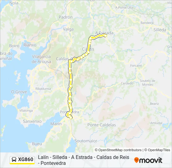 XG860 Bus Line Map