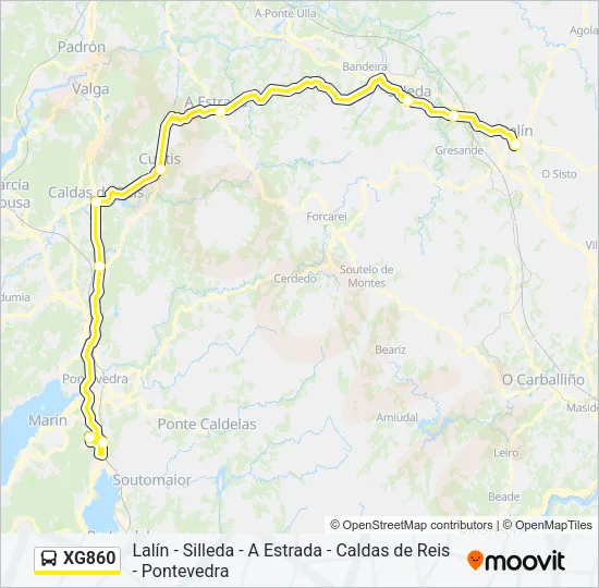 XG860 Bus Line Map