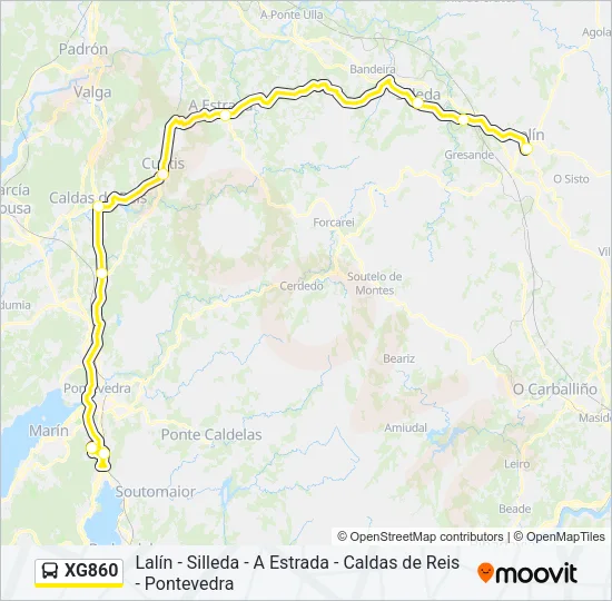 XG860 Bus Line Map