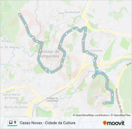9 Bus Line Map