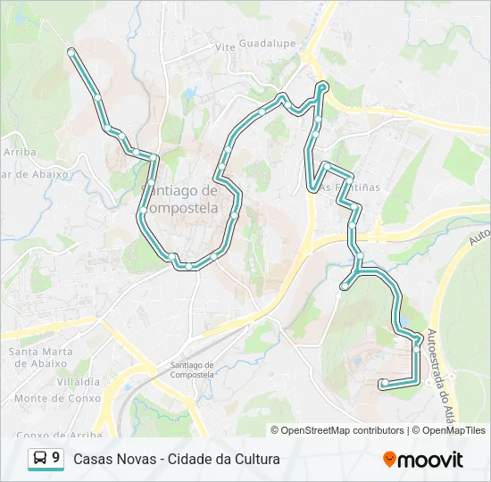 9 Bus Line Map