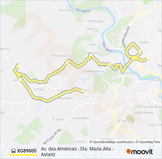 XG89005 bus Line Map