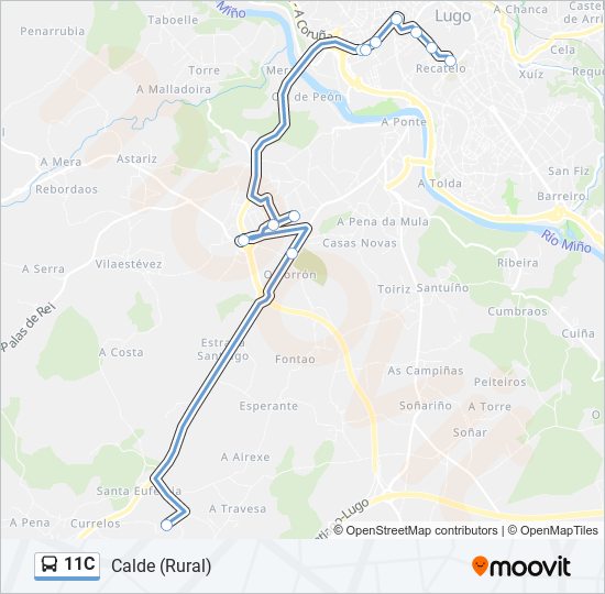 Mapa de 11C de autobús