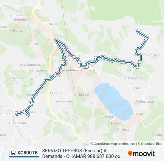 XG800TB bus Mapa de línia