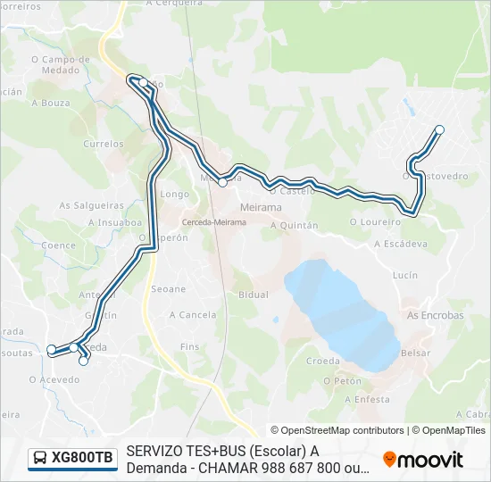 XG800TB bus Mapa de línia