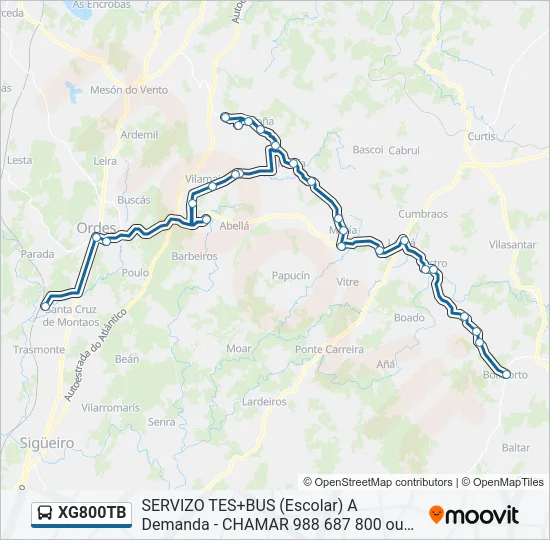 XG800TB Bus Line Map