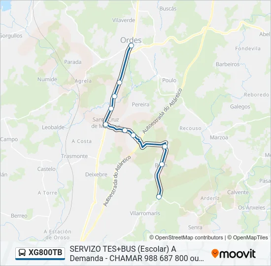 XG800TB Bus Line Map